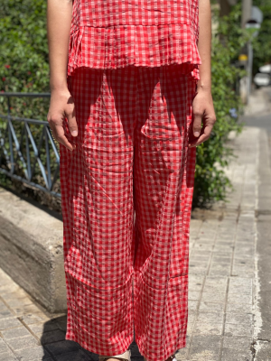 Παντελόνι Καρό Πορτοκαλί/Ροζ
