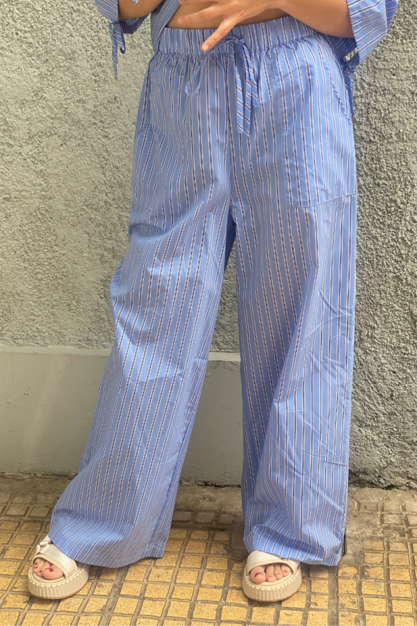 Stripped Pant Blue