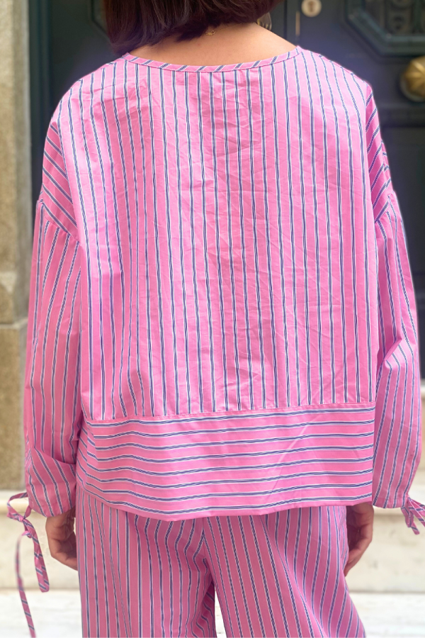 Stripped Blouse Pink