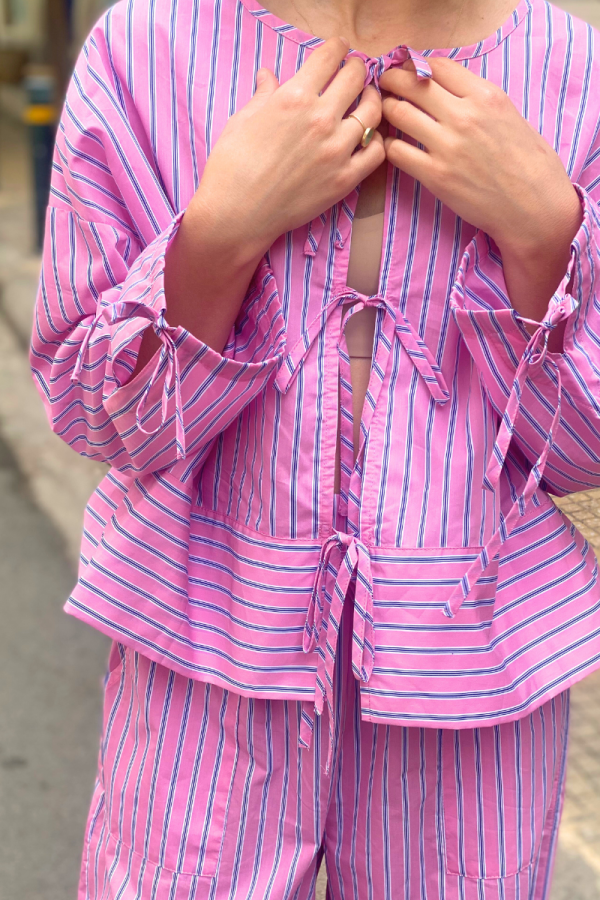 Stripped Blouse Pink