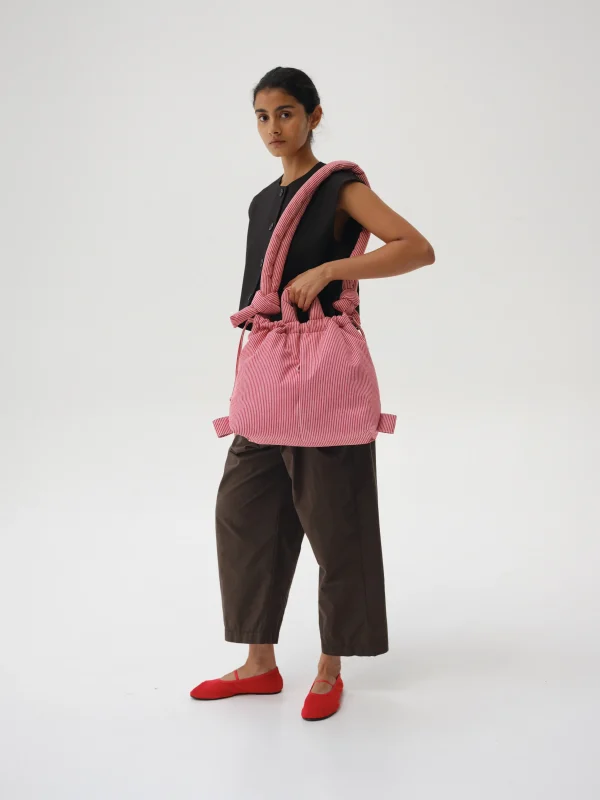 Ona Cotton Soft Bag - Backbag Red Stripes