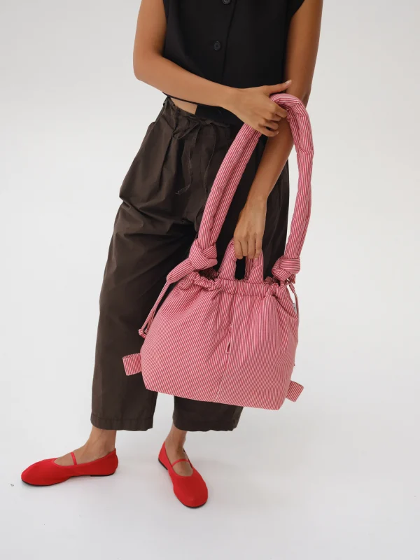 Ona Cotton Soft Bag - Backbag Red Stripes