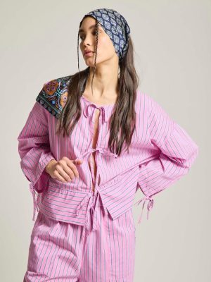 Stripped Blouse Pink