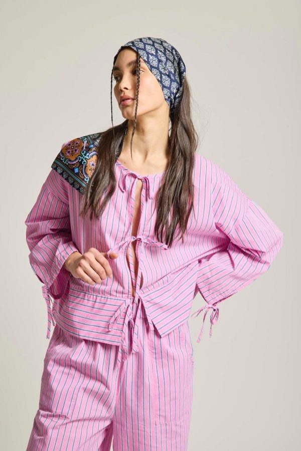 Stripped Blouse Pink