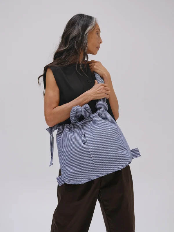 Ona Cotton Soft Bag - Backbag Navy Stripes