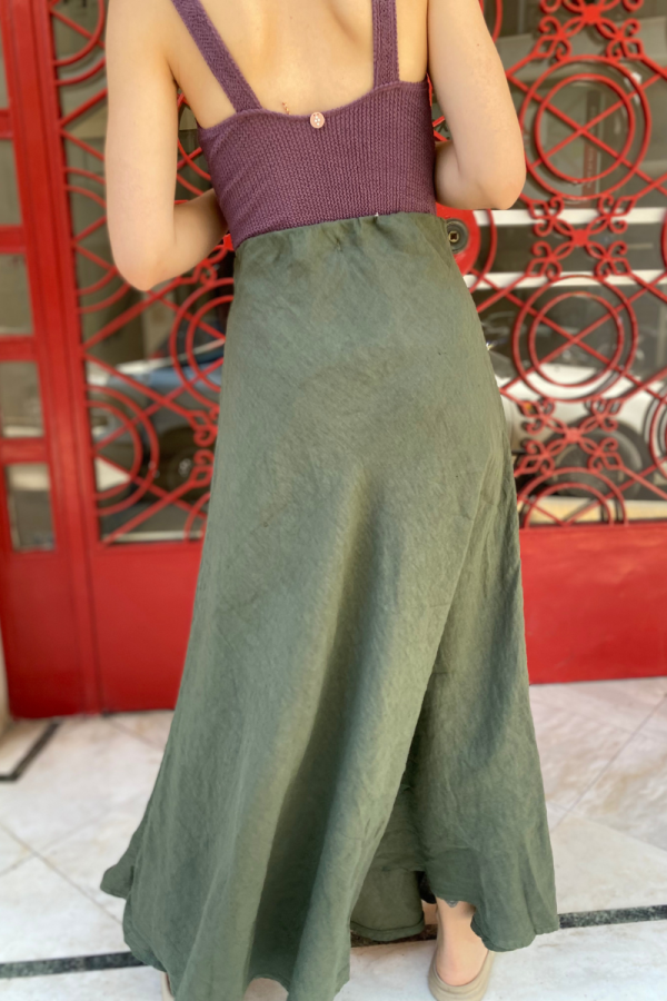 Midi Skirt Linen Olive