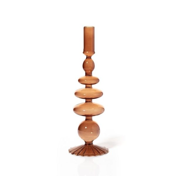 Glass Candle Holder Orange