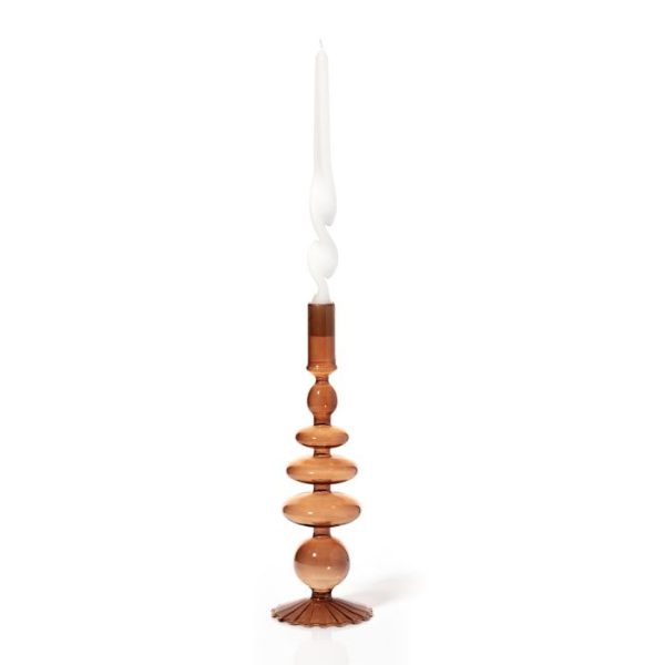 Glass Candle Holder Orange