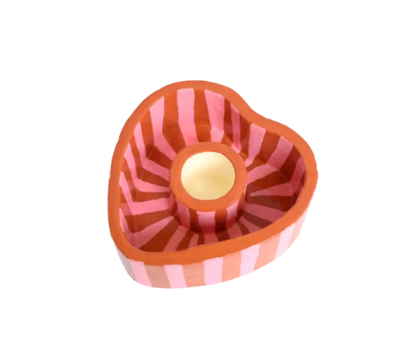Candleholder Striped Flowers