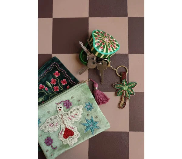 Medium Beaded Pouch Lucky Bird