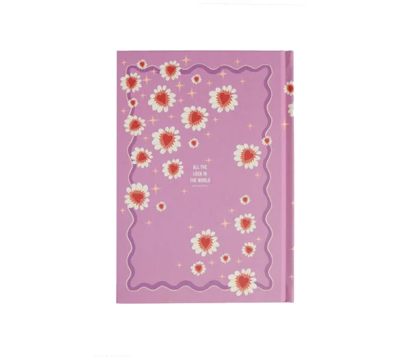 Notebook Pink Hearts and Flowers