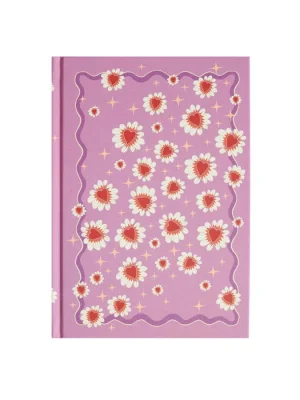 Notebook Pink Hearts and Flowers