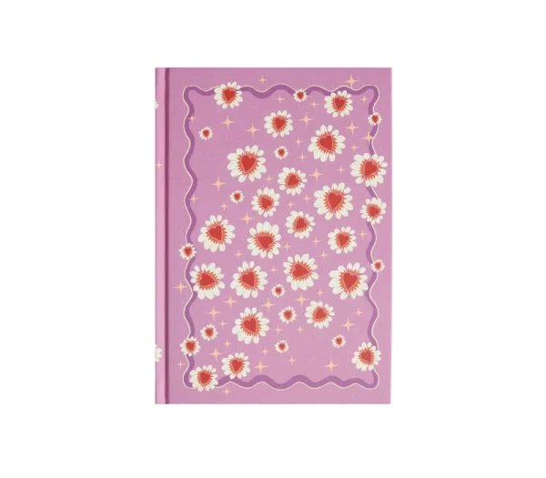 Notebook Pink Hearts and Flowers